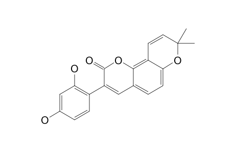 KANZONOL-W;2',4'-DIHYDROXY-11,11-DIMETHYLPYRANO-[B-7,8]-3-ARYL-COUMARIN