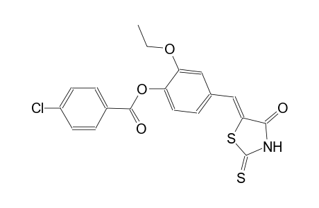 2-ethoxy-4-[(Z)-(4-oxo-2-thioxo-1,3-thiazolidin-5-ylidene)methyl]phenyl 4-chlorobenzoate
