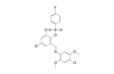 2-[N-(4-chloro-2,5-dimethoxyphenyl)formimidoyl]-4,6-dichlorophenol, p-fluorobenzenesulfonate