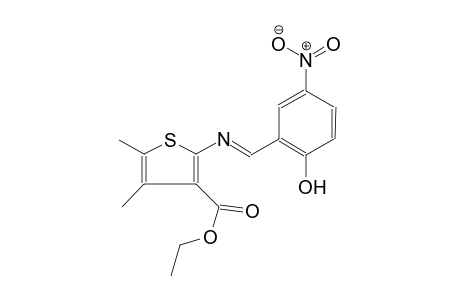 3-thiophenecarboxylic acid, 2-[[(E)-(2-hydroxy-5-nitrophenyl)methylidene]amino]-4,5-dimethyl-, ethyl ester