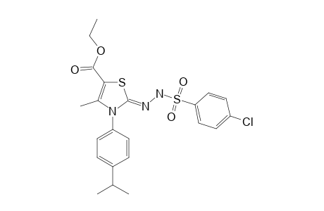 3-(p-cumenyl)-2-[[(p-chlorophenyl)sulfonyl]hydrazono}-4-methyl-4-thiazoline-5-carboxylic acid, ethyl ester