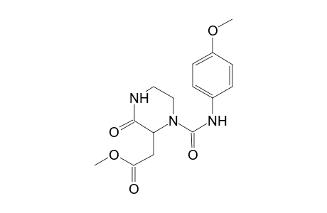 Methyl {1-[(4-methoxyanilino)carbonyl]-3-oxo-2-piperazinyl}acetate