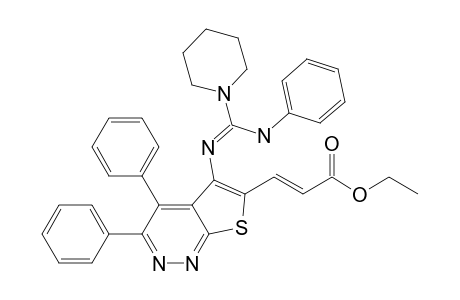 6-(2-Ethoxycarbonylvinyl)-3,4-diphenyl-5-(phenylaminopiperidin-1-ylmethyleneamino)thieno[2,3-c]pyridazine