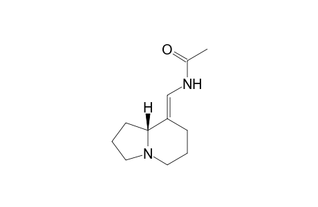 (-)-TENUAMINE;(-)-ACETYLAMINOMETHYLIDENEINDOLIZIDINE:NORLUSITANINE