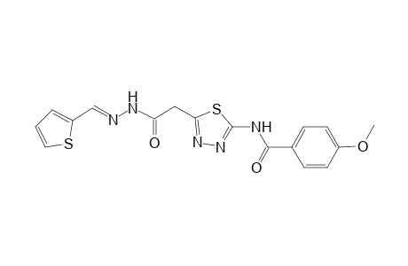 4-methoxy-N-(5-{2-oxo-2-[(2E)-2-(2-thienylmethylene)hydrazino]ethyl}-1,3,4-thiadiazol-2-yl)benzamide