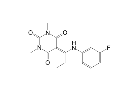 5-[1-(3-fluoroanilino)propylidene]-1,3-dimethyl-2,4,6(1H,3H,5H)-pyrimidinetrione