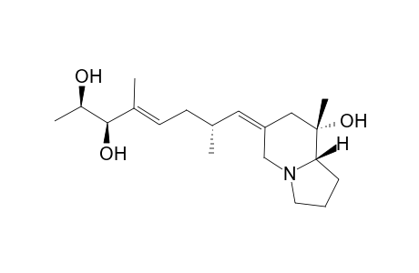 6-(2',5'-Dimethyl-6',7'-dihydroxy-4'-octenylidene)-8-methyl-8-hydroxy-indolizidine