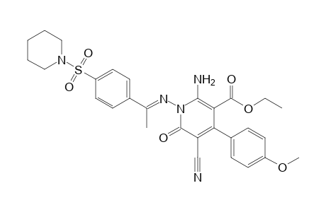 2-Amino-5-cyano-4-(4-methoxyphenyl)-6-oxo-1-{1-[4-(piperidine-1-sulf-onyl)phenyl]ethylideneamino}-1,6-dihydropyridine-3-carboxylic acid ethyl ester