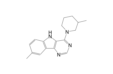 8-methyl-4-(3-methyl-1-piperidinyl)-5H-pyrimido[5,4-b]indole