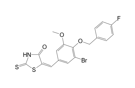 (5E)-5-[3-bromo-4-(4-fluorobenzyl)oxy-5-methoxy-benzylidene]-2-thioxo-thiazolidin-4-one