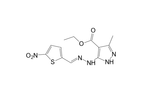 3-methyl-5-[(5-nitro-2-thenylidene)hydrazino]pyrazole-4-carboxylic acid, ethyl ester