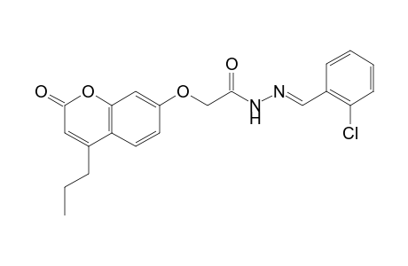 [(2-oxo-4-propyl-2H-1-benzopyran-7-yl)oxy]acetic acid, (o-chlorobenzylidene)hydrazide