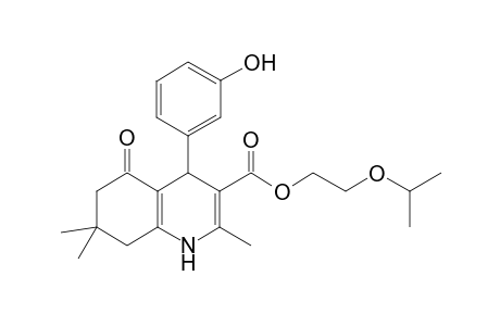 2-isopropoxyethyl 4-(3-hydroxyphenyl)-2,7,7-trimethyl-5-oxo-1,4,6,8-tetrahydroquinoline-3-carboxylate