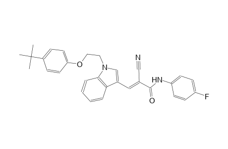 (2E)-3-{1-[2-(4-tert-butylphenoxy)ethyl]-1H-indol-3-yl}-2-cyano-N-(4-fluorophenyl)-2-propenamide