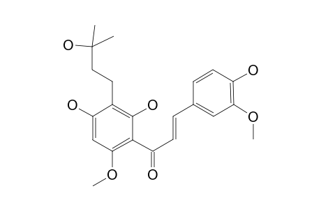 2',4,4'-Trihydroxy-3'-(3''-hydroxy-methylbutyl)-3,6'-dimethoxychalcone, 3-methoxyxanthohumol H