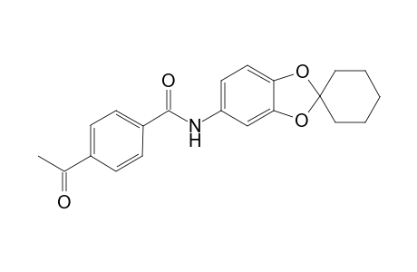 4-acetyl-N-(spiro[benzo[d][1,3]dioxole-2,1'-cyclohexan]-5-yl)benzamide