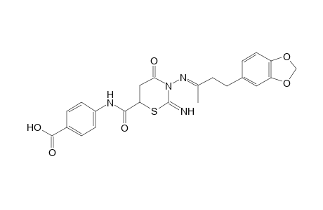 4-[[2-azanylidene-3-[(E)-4-(1,3-benzodioxol-5-yl)butan-2-ylideneamino]-4-oxidanylidene-1,3-thiazinan-6-yl]carbonylamino]benzoic acid