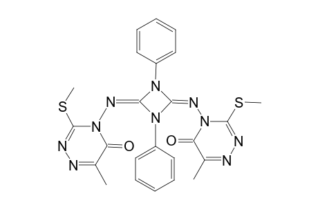 1,3-Diphenyl-2,4-bis[(3'-methylsulfanyl-6'-methyl-5'-oxo-1',2',4'-triazin-4'-yl)imino]-1,3-diazetidine