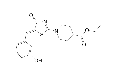 ethyl 1-[(5Z)-5-(3-hydroxybenzylidene)-4-oxo-4,5-dihydro-1,3-thiazol-2-yl]-4-piperidinecarboxylate