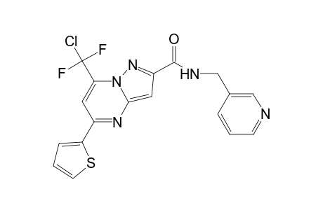 7-[chloranyl-bis(fluoranyl)methyl]-N-(pyridin-3-ylmethyl)-5-thiophen-2-yl-pyrazolo[1,5-a]pyrimidine-2-carboxamide