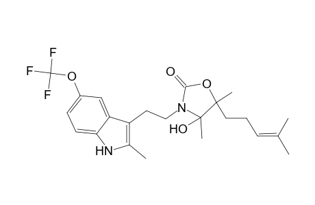 4,5-Dimethyl-5-(4-methylpent-3-enyl)-3-[2-[2-methyl-5-(trifluoromethyloxy)-1H-indol-3-yl]ethyl]-4-oxidanyl-1,3-oxazolidin-2-one