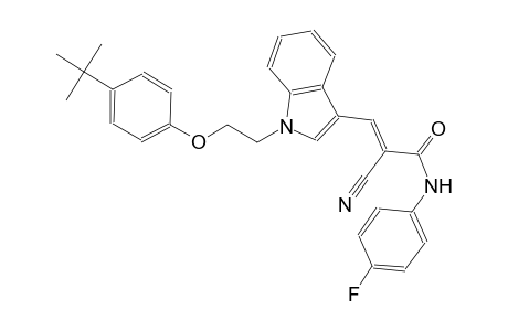 (2E)-3-{1-[2-(4-tert-butylphenoxy)ethyl]-1H-indol-3-yl}-2-cyano-N-(4-fluorophenyl)-2-propenamide