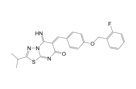 7H-[1,3,4]thiadiazolo[3,2-a]pyrimidin-7-one, 6-[[4-[(2-fluorophenyl)methoxy]phenyl]methylene]-5,6-dihydro-5-imino-2-(1-methylethyl)-,