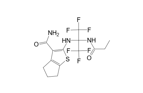 5,6-Dihydro-4H-cyclopenta[b]thiophene-3-carboxamide, 2-(2,2,2-trifluoro-1-propionylamino-1-trifluoromethylethylamino)-