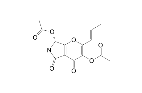 3,7-DI-O-ACETYLPYRANONIGRIN_A;(7-R)-4,5-DIOXO-2-[(1-E)-PROP-1-ENYL]-4,5,6,7-DIHYDROPYRANO-[2.3-C]-PYRROLE-3,7-DIYL_DIACETATE