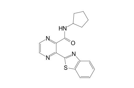 2-Pyrazinecarboxamide, 3-(1,3-benzothiazol-2-yl)-N-cyclopentyl-