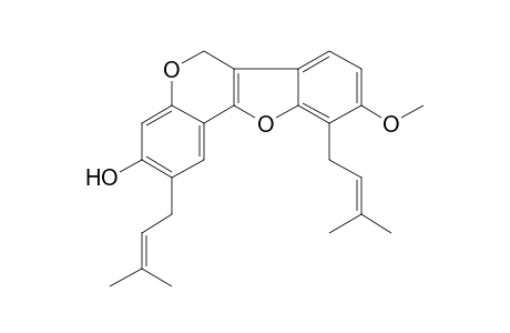 9-Methoxy-2,10-bis(3-methylbut-2-enyl)-6H-benzofuro[3,2-c]chromen-3-ol