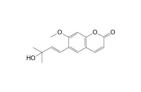 E-SUBERENOL;6-(3'-HYDROXY-3'-METHYL-1'-BUTENYL)-7-METHOXY-COUMARIN