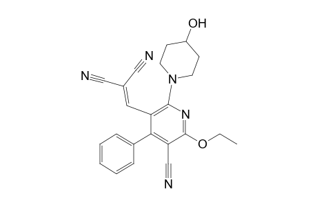 2-[[5-cyano-6-ethoxy-2-(4-hydroxy-1-piperidinyl)-4-phenyl-3-pyridinyl]methylidene]propanedinitrile