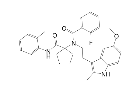benzamide, 2-fluoro-N-[2-(5-methoxy-2-methyl-1H-indol-3-yl)ethyl]-N-[1-[[(2-methylphenyl)amino]carbonyl]cyclopentyl]-