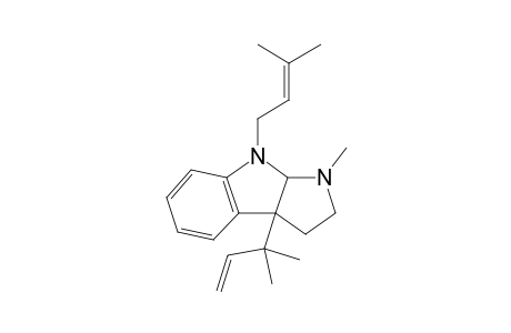 DEBROMOFLUSTRAMINE-A;1-METHYL-3A-(2-METHYL-3-BUTEN-2-YL)-8-(3-METHYL-2-BUTEN-1-YL)-1,2,3,3A,8,8A-HEXAHYDROPYRROLO-[2,3-B]-INDOLE