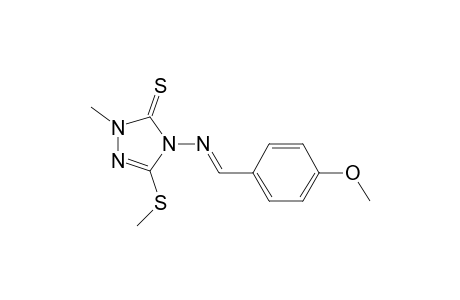 3H-1,2,4-Triazole-3-thione, 2,4-dihydro-4-[[(4-methoxyphenyl)methylene]amino]-2-methyl-5-(methylthio)-