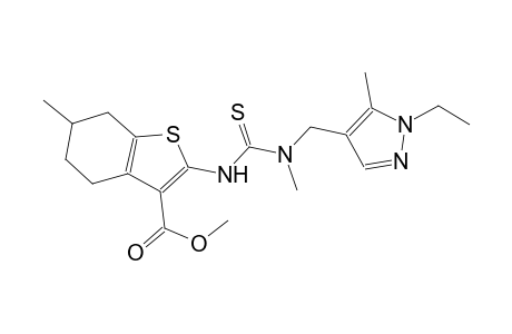 methyl 2-({[[(1-ethyl-5-methyl-1H-pyrazol-4-yl)methyl](methyl)amino]carbothioyl}amino)-6-methyl-4,5,6,7-tetrahydro-1-benzothiophene-3-carboxylate