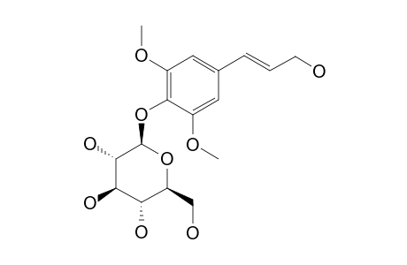 SYRINGIN;1-HYDROXY-3-(3,5-DIMETHOXY-4-O-BETA-D-GLUCOPYRANOSYLPHENYL)-2-PROPENE