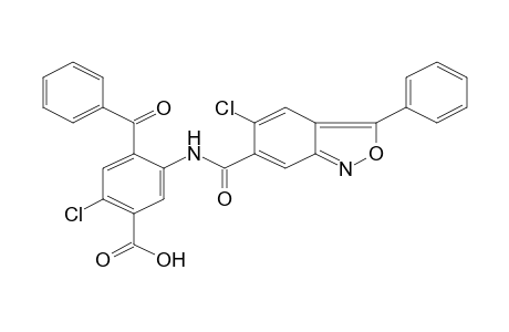 2,1-Benzisoxazole-6-carboxamide, N-(2'-benzoyl-5'-carboxyl-4'-chlorophenyl)-5-chloro-3-phenyl-