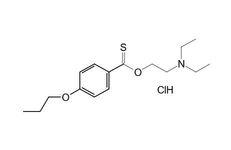 p-propoxythiobenzoic acid, O-[2-(diethylamino)ethyl]ester, hydrochloride