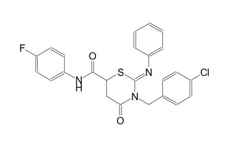 (2Z)-3-(4-chlorobenzyl)-N-(4-fluorophenyl)-4-oxo-2-(phenylimino)tetrahydro-2H-1,3-thiazine-6-carboxamide