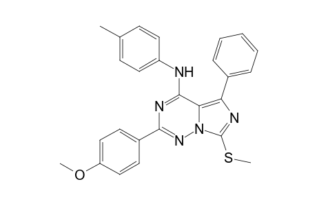 2-(4-Methoxyphenyl)-4-(4-methylphenyl)amino-5-phenyl-7-methylthioimidazo[5.1-f][1,2,4]triazine