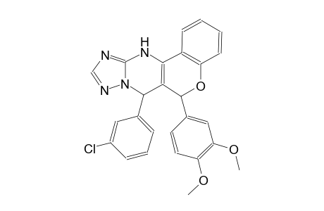 7-(3-chlorophenyl)-6-(3,4-dimethoxyphenyl)-7,12-dihydro-6H-chromeno[4,3-d][1,2,4]triazolo[1,5-a]pyrimidine