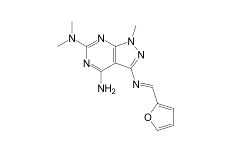 4-AMINO-6-DIMETHYLAMINO-3-(2-FURYL)-AZOMETHINO-1-METHYLPYRAZOLO-[3,4-D]-PYRIMIDINE