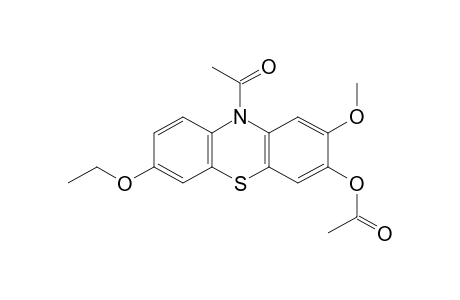 10-acetyl-7-ethoxy-2-methoxyphenothiazin-3-ol, acetate (ester)