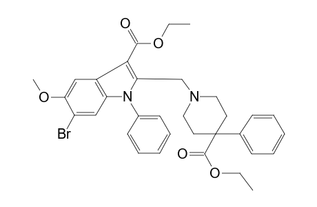 6-Bromo-2-[(4-carbethoxy-4-phenyl-piperidino)methyl]-5-methoxy-1-phenyl-indole-3-carboxylic acid ethyl ester