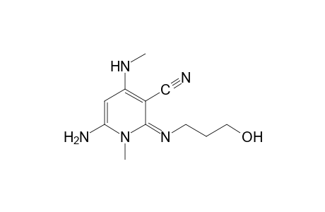 6-amino-1,2-dihydro-2-[(3-hydroxypropyl)imino]-1-methyl-4-(methylamino)nicotinonitrile