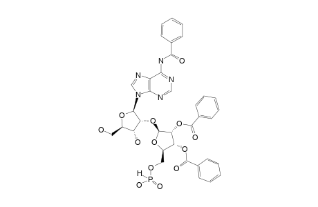 6-N-Benzoyl-2'-o-(5''-H-phosphonate-2'',3''-di-o-benzoyl-beta-D-ribofuranosyl)-adenosine