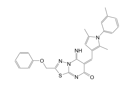 (6E)-6-{[2,5-dimethyl-1-(3-methylphenyl)-1H-pyrrol-3-yl]methylene}-5-imino-2-(phenoxymethyl)-5,6-dihydro-7H-[1,3,4]thiadiazolo[3,2-a]pyrimidin-7-one