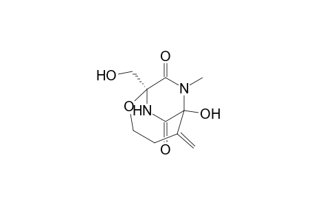 2-Oxa-7,9-diazabicyclo[4.2.2]decane-8,10-dione, 6-hydroxy-1-(hydroxymethyl)-7-methyl-5-methylene-, (1S)-